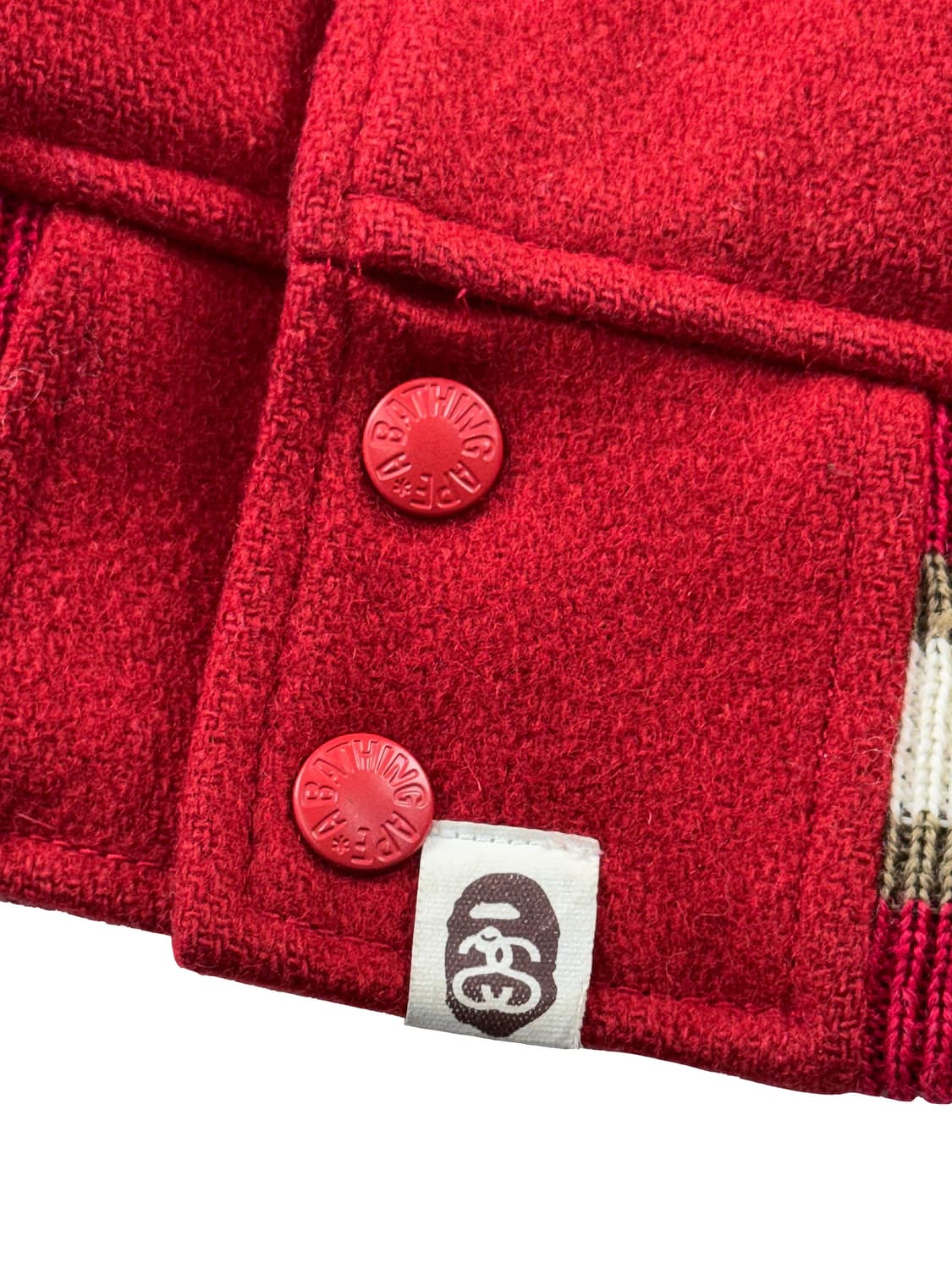 스투시 x 베이프 바시티 자켓 레드 13FW 상품이미지7