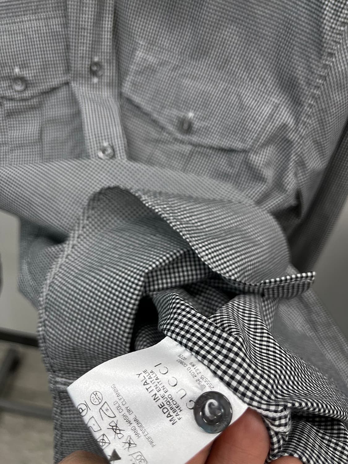 95-100) 구찌 투포켓 깅엄셔츠  상품이미지10