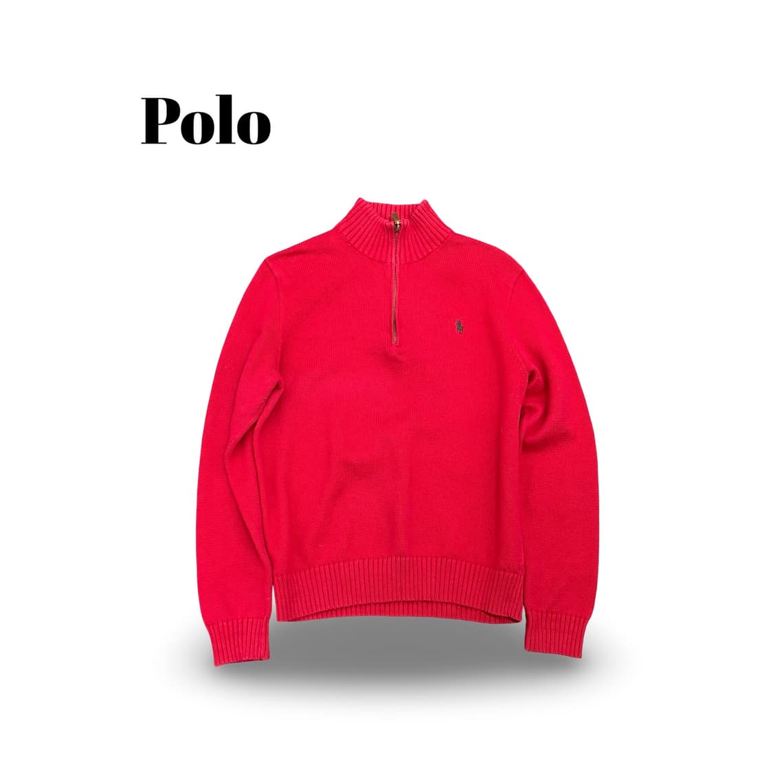 (95)폴로 랄프로렌 레드 하프집업 니트 상품이미지1