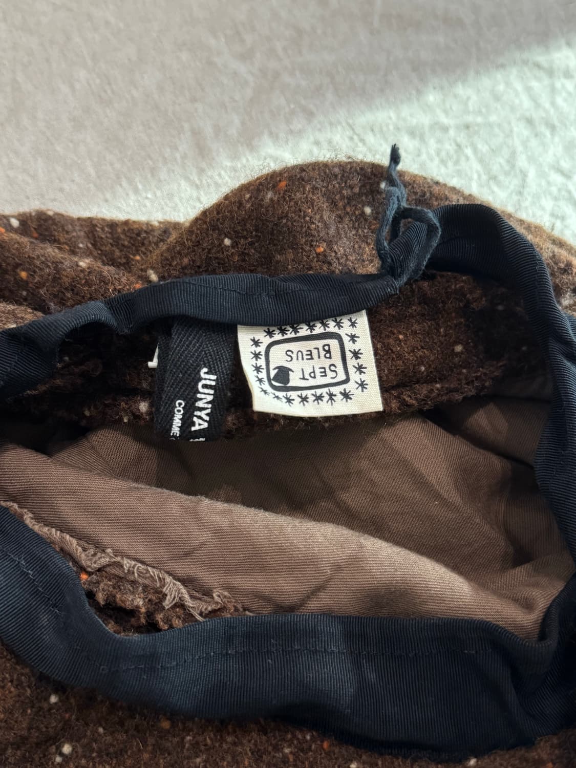 준야와타나베 03FW 브라운 울 트위드 뉴스보이 캡 상품이미지6