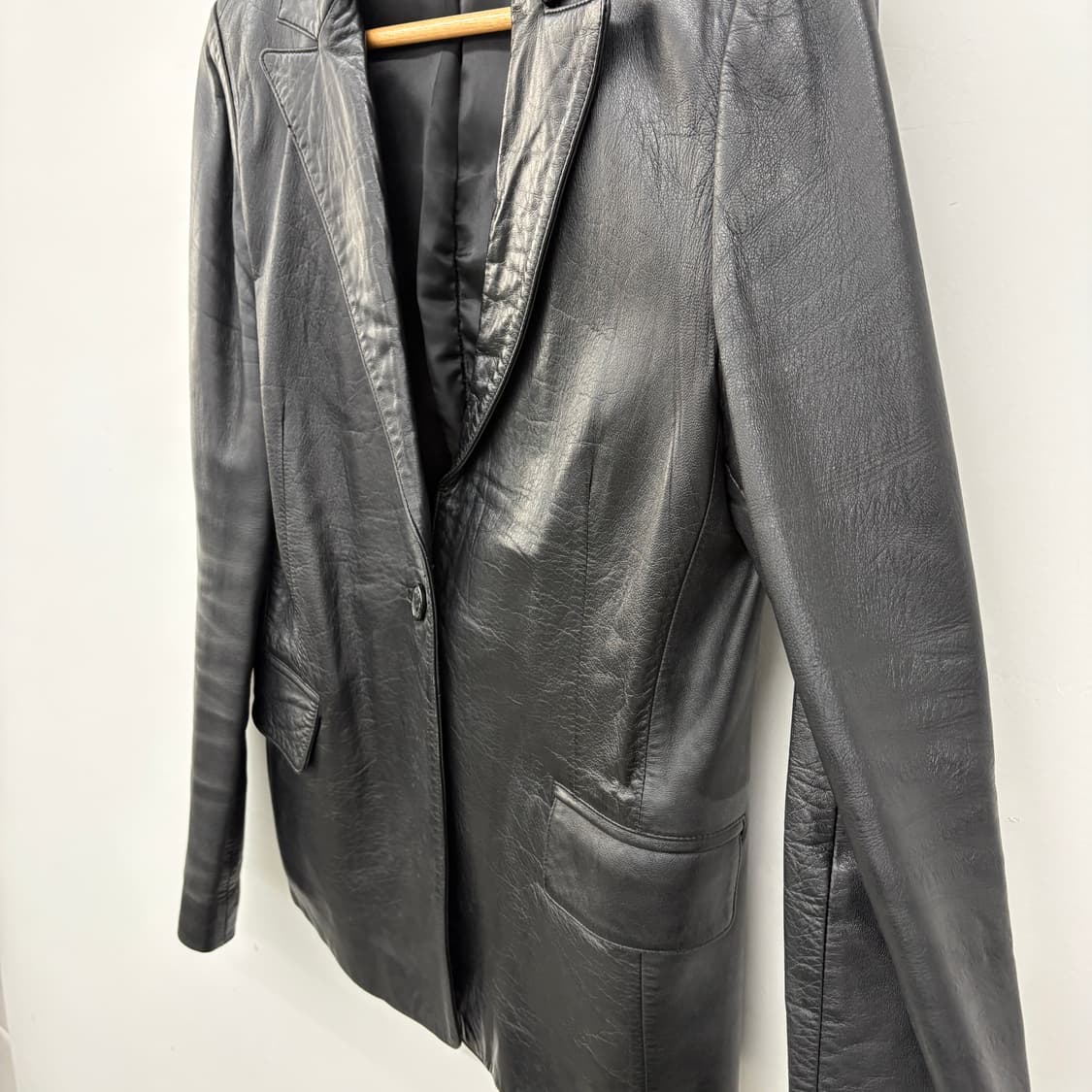 ITALY 블랙 양가죽 여성 자켓 S 상품이미지3