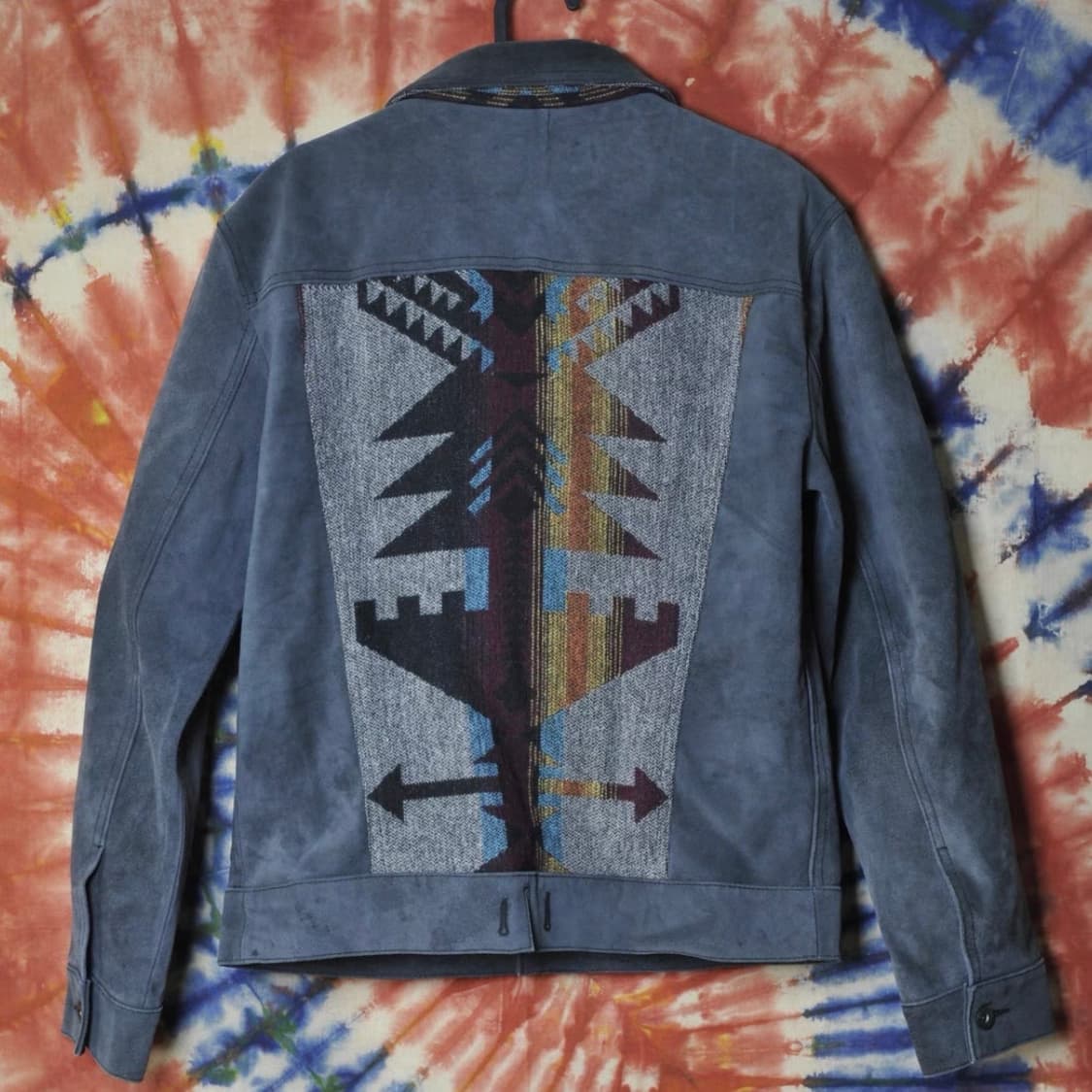 나바호 패턴 스웨이드 카우하이드 레더 자켓 상품이미지2