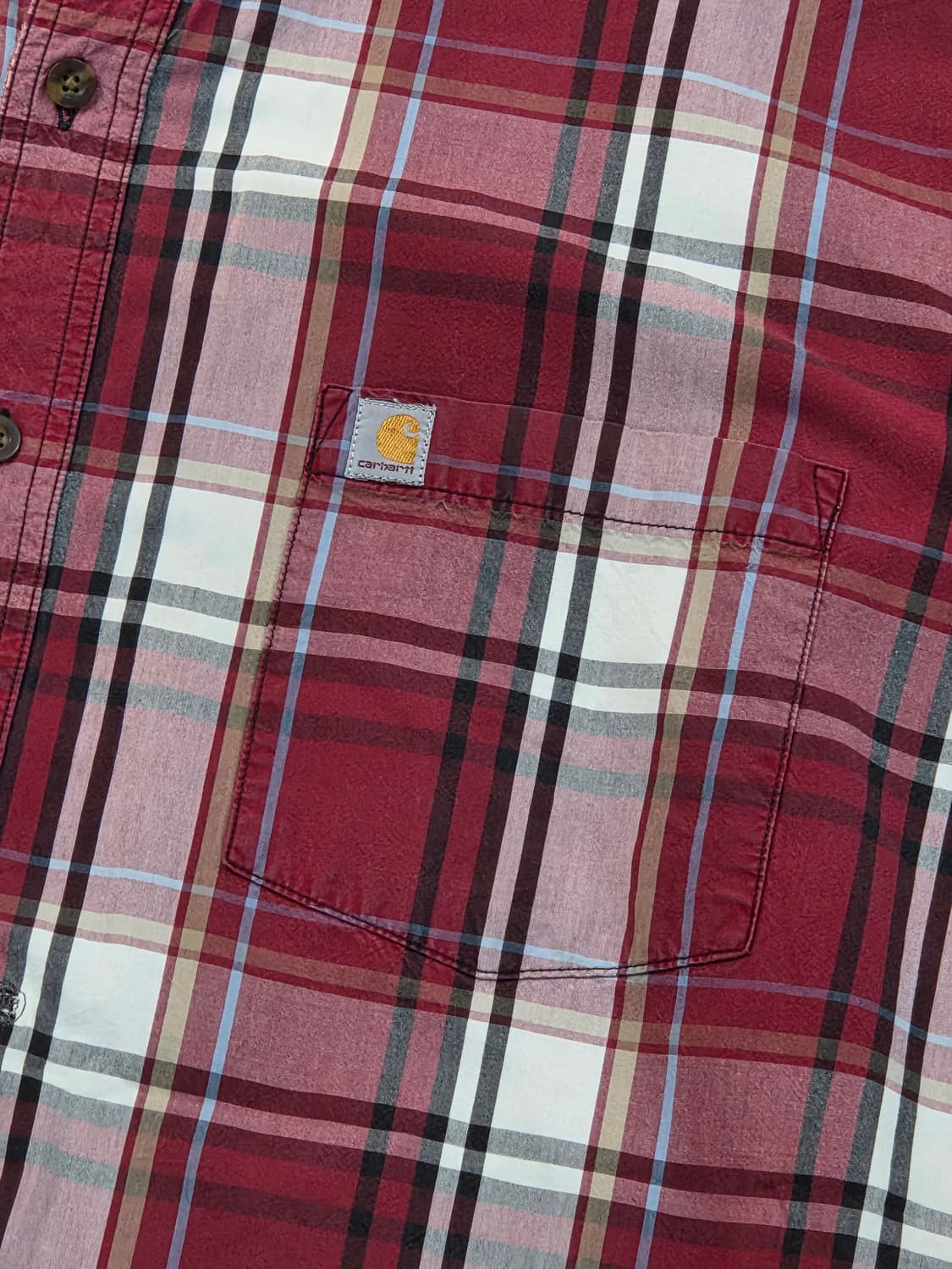 칼하트 레드 체크반팔셔츠  상품이미지3