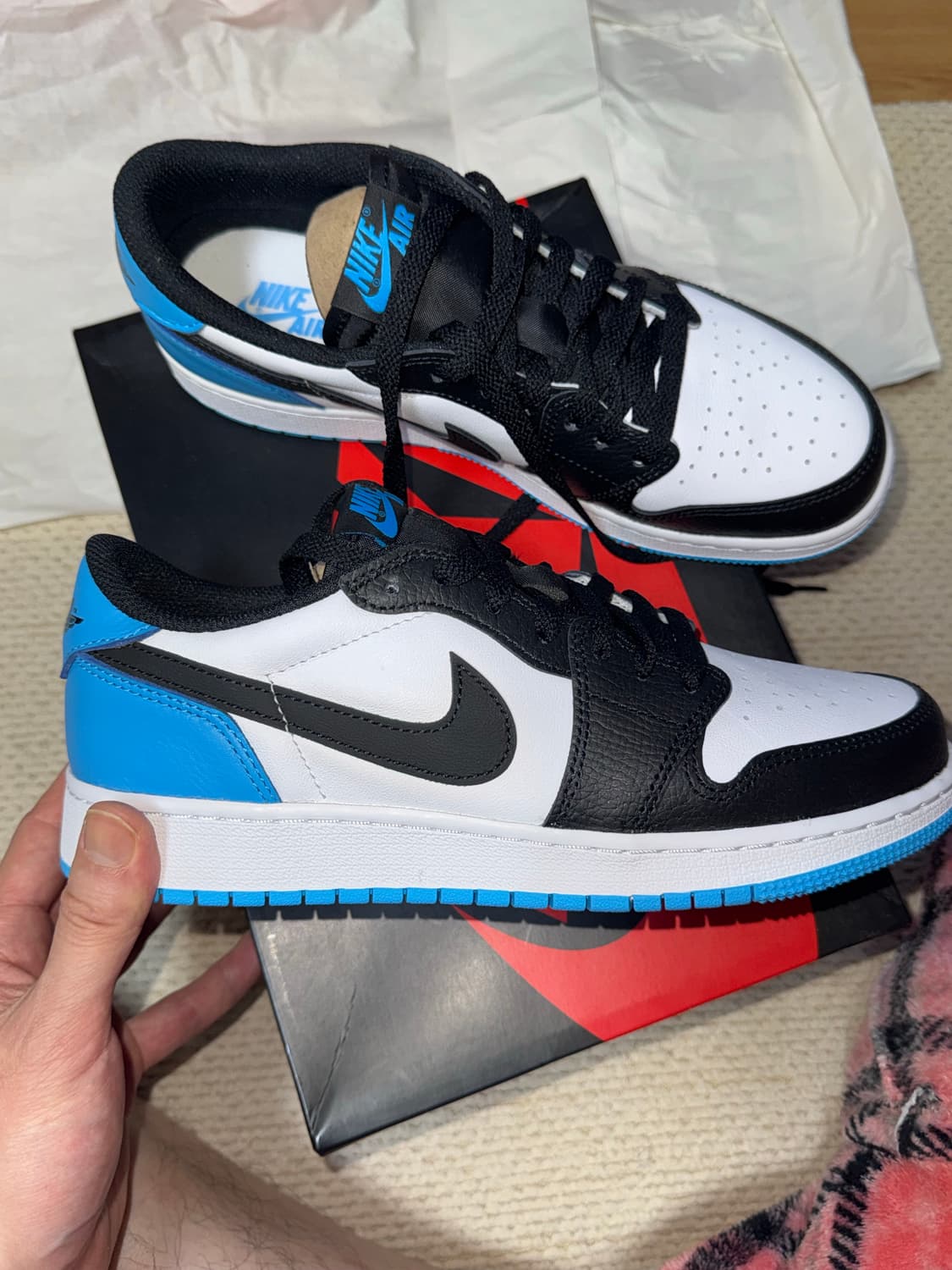 (GS) 조던 1 레트로 로우 OG 블랙 앤 다크 파우더 블루 250mm 상품이미지3