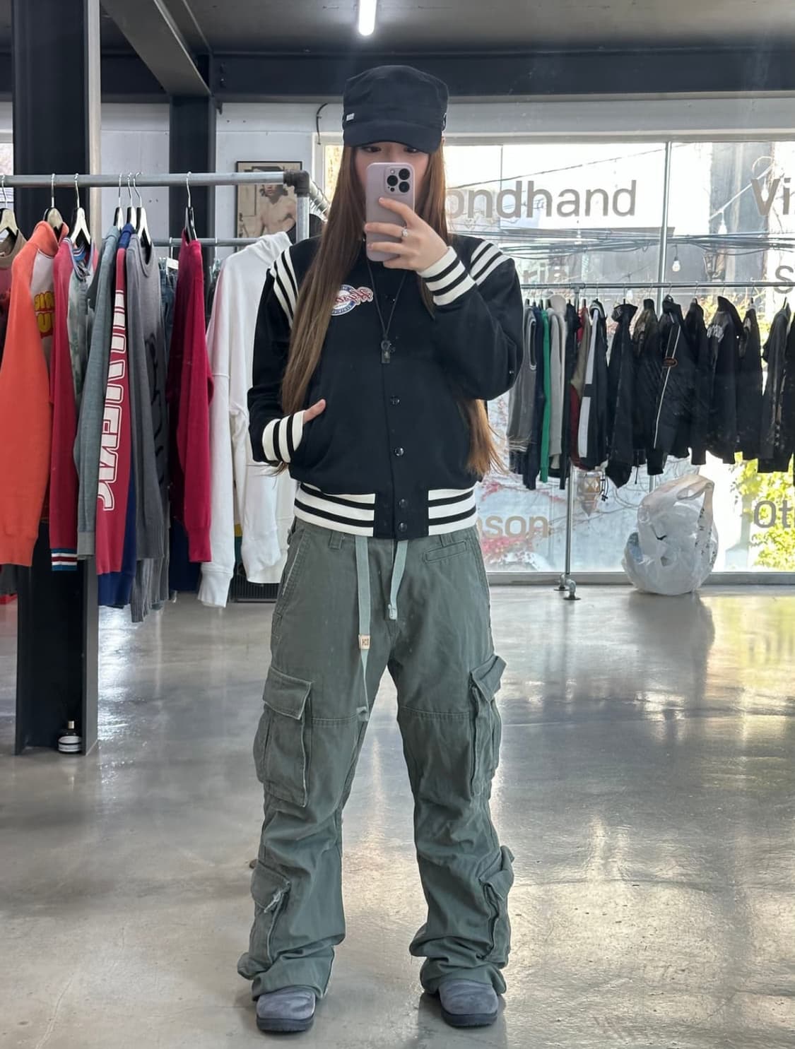 히스테릭글래머 90s 백로고 코튼 스타디움자켓 상품이미지2