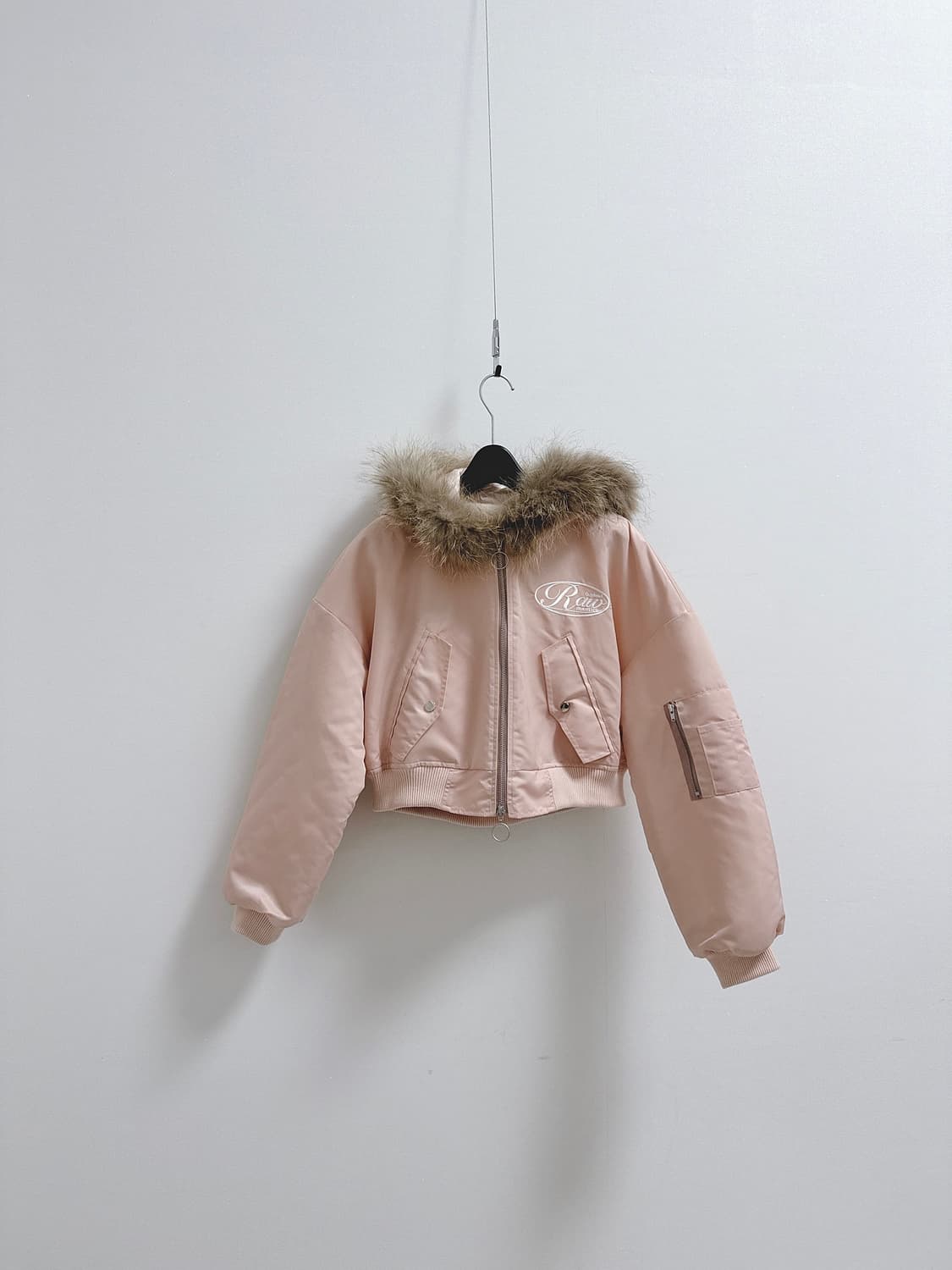 로맨틱스 Rawmantics 항공점퍼 라쿤퍼 후드 핑크  상품이미지3