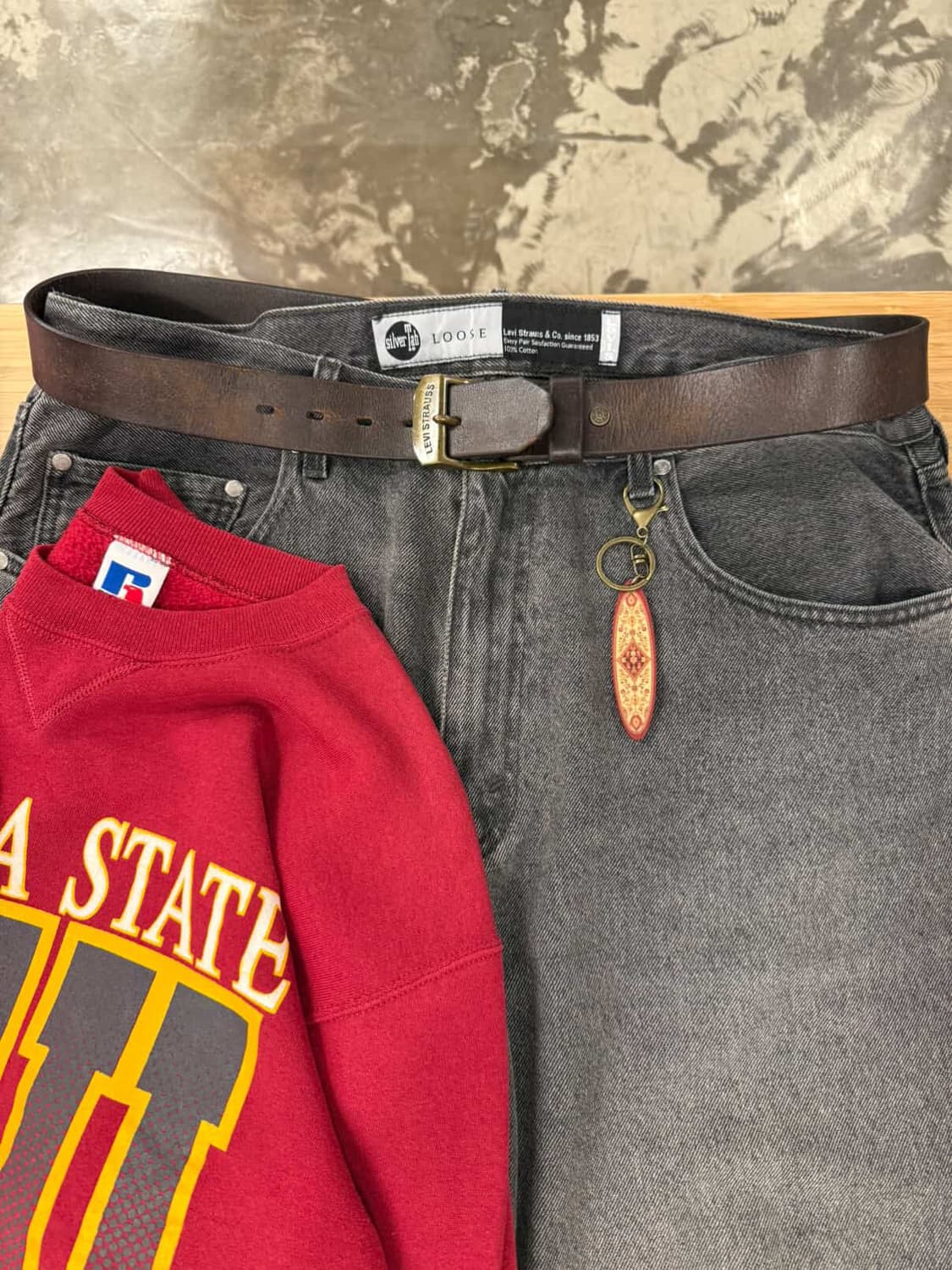 [34-36] 빈티지 리바이스 레더벨트 상품이미지2