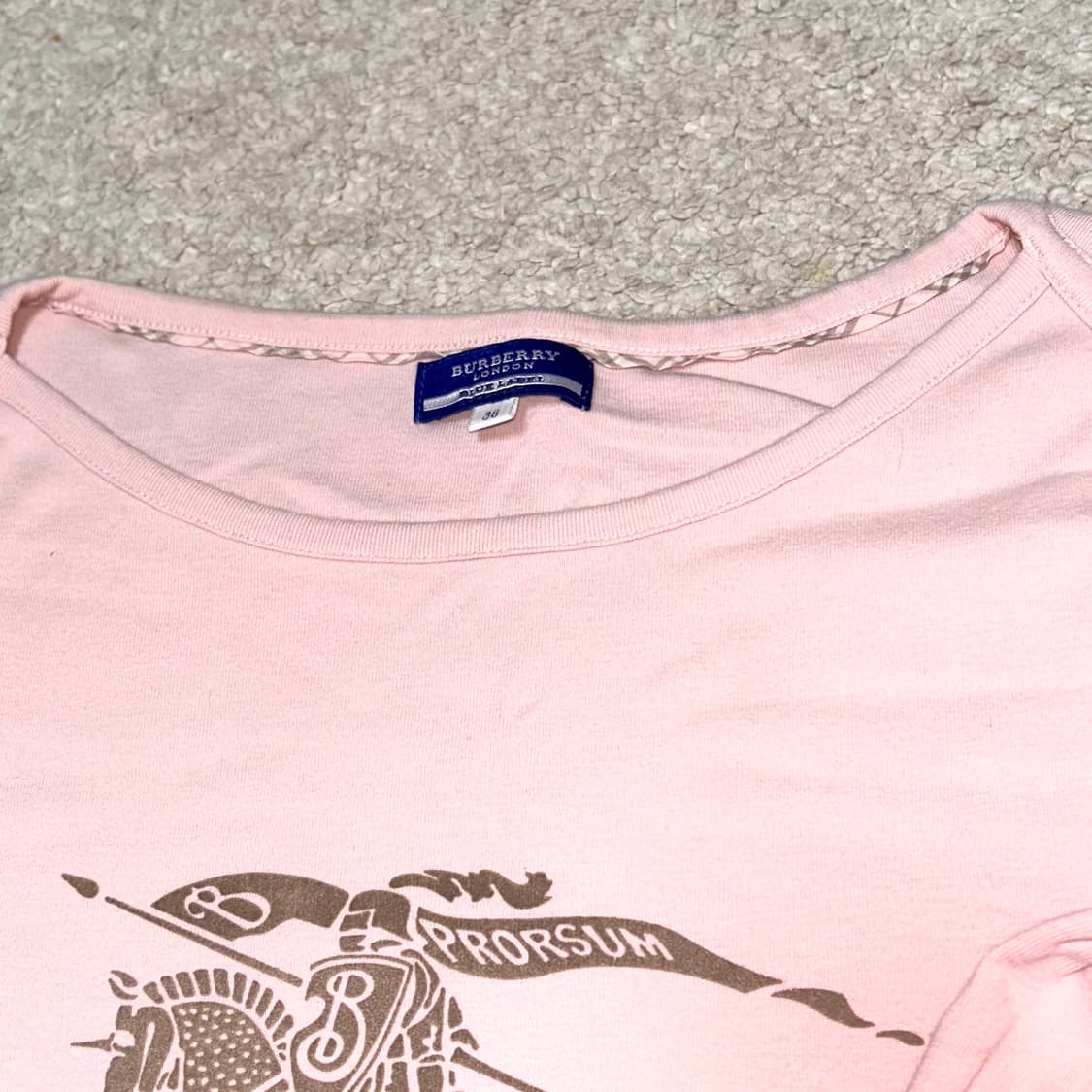 버버리 블루라벨 보트넥 롱슬리브 핑크 노바체크 상품이미지3