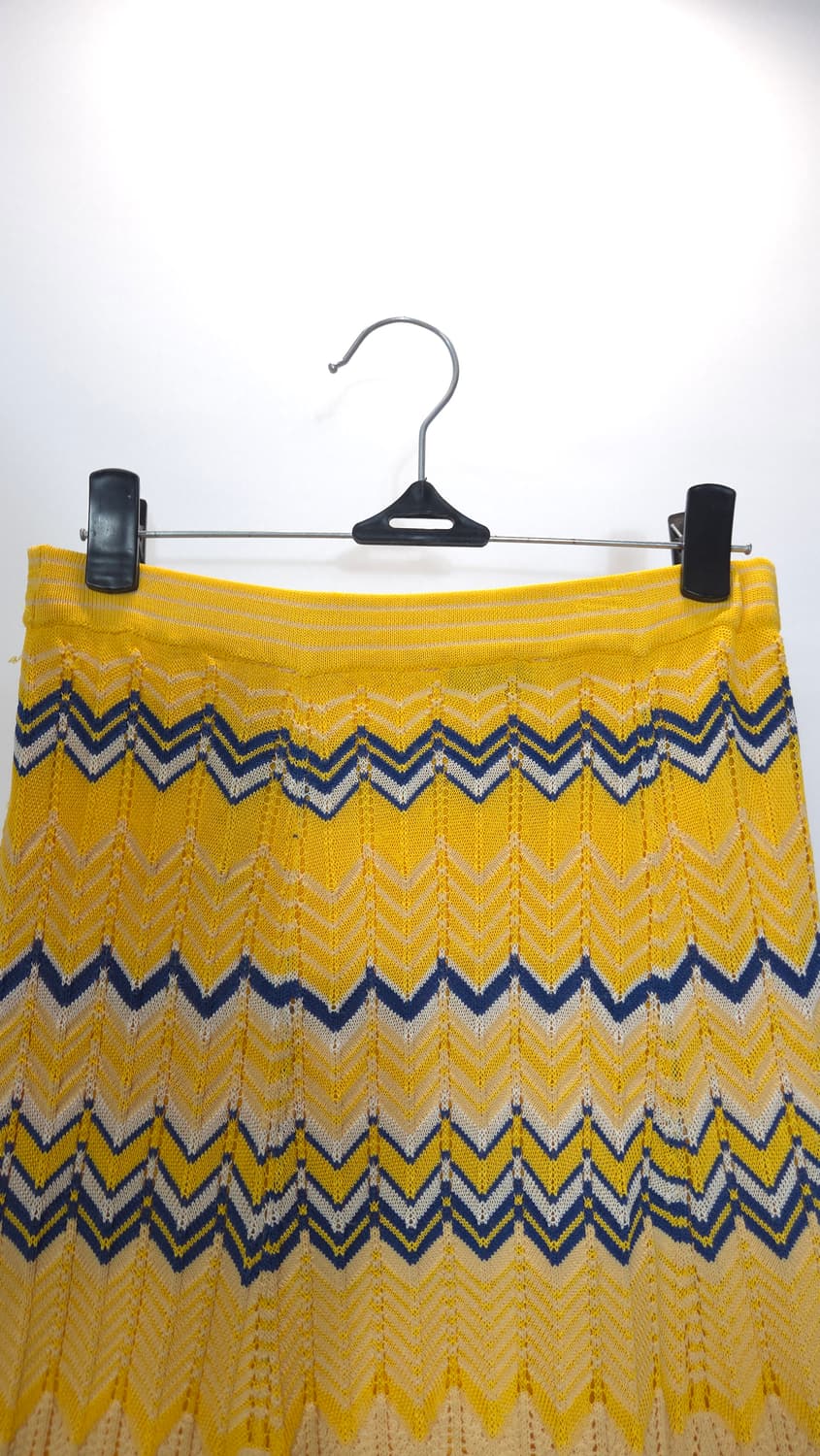 산드로 지그재그 쉐브론 패턴 니트 밴딩 롱스커트 55~66 상품이미지7