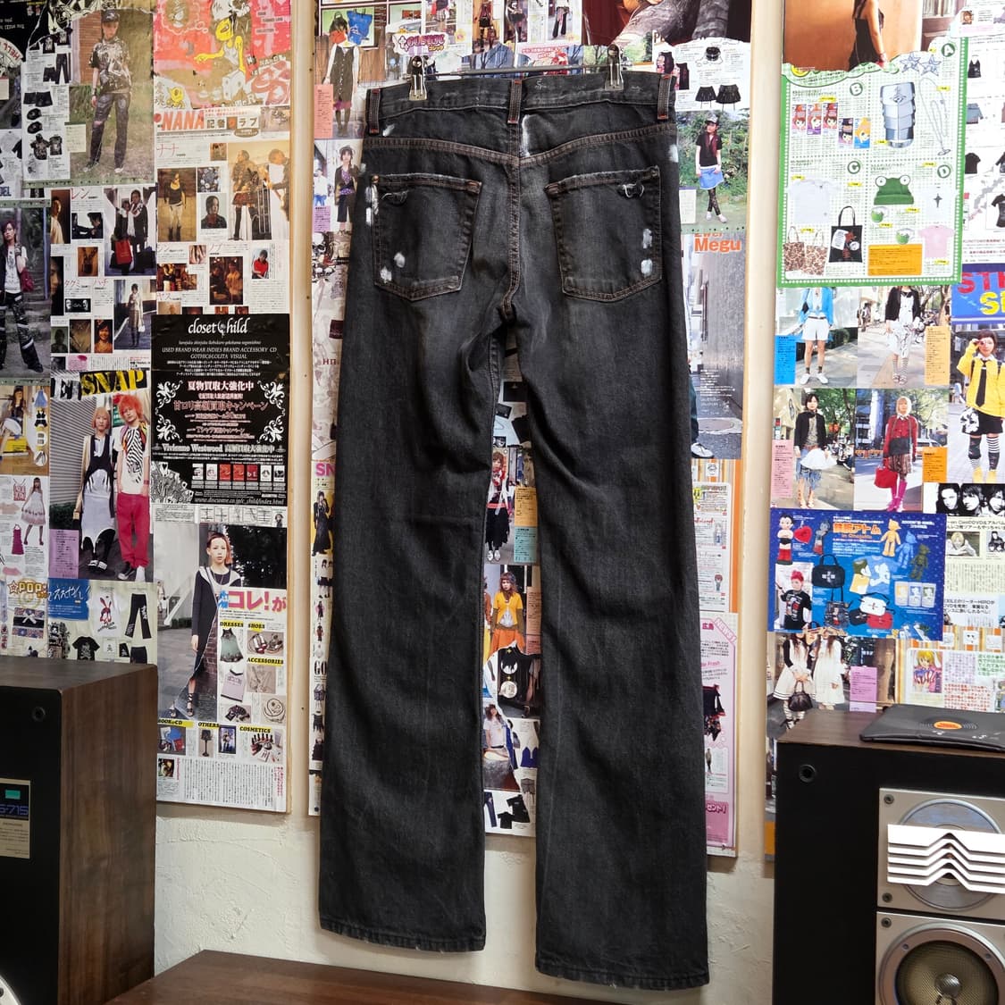 JPN 페인팅 데미지 그레이 버튼플라이 데님 팬츠 상품이미지5