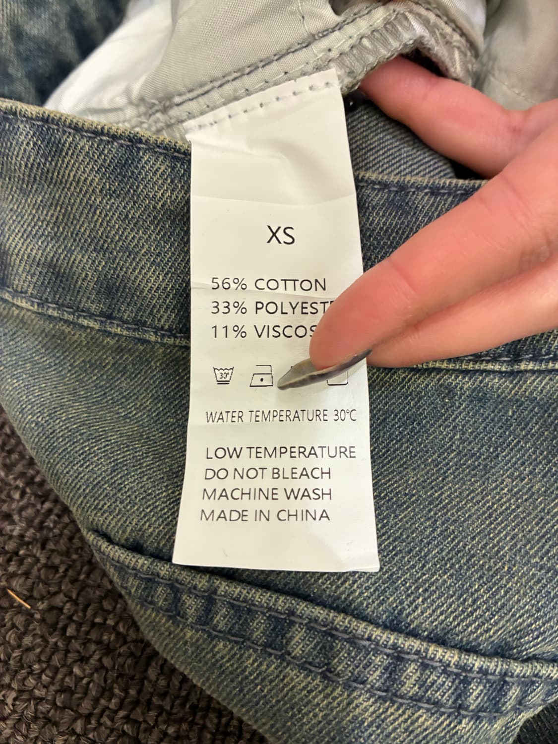 XS)Japanese vintage 여성 데미지 와이드 데님팬츠 상품이미지6