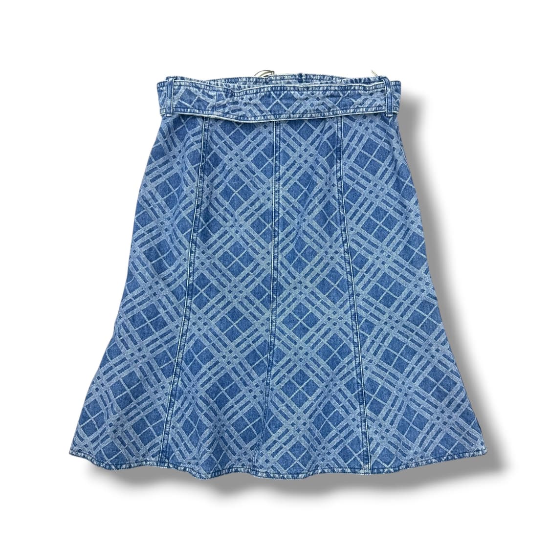 버버리 블루라벨 벨티드 데님 체크 미디스커트 상품이미지2