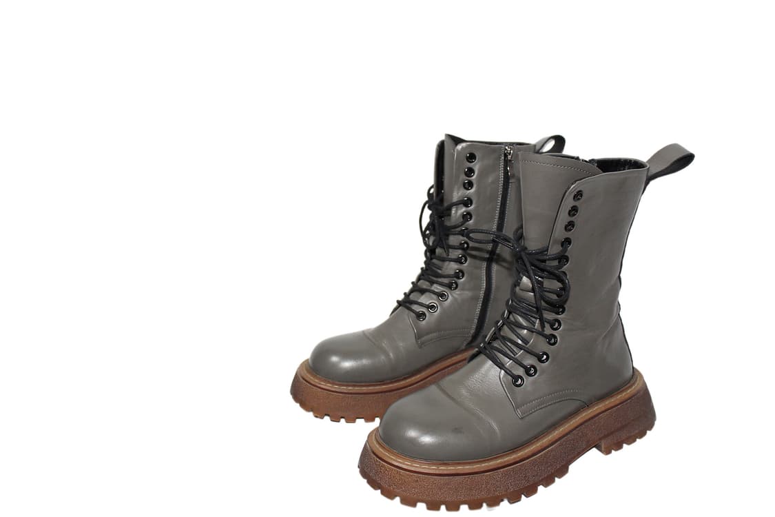 Unknown 레더 레이스업 부츠 상품이미지3