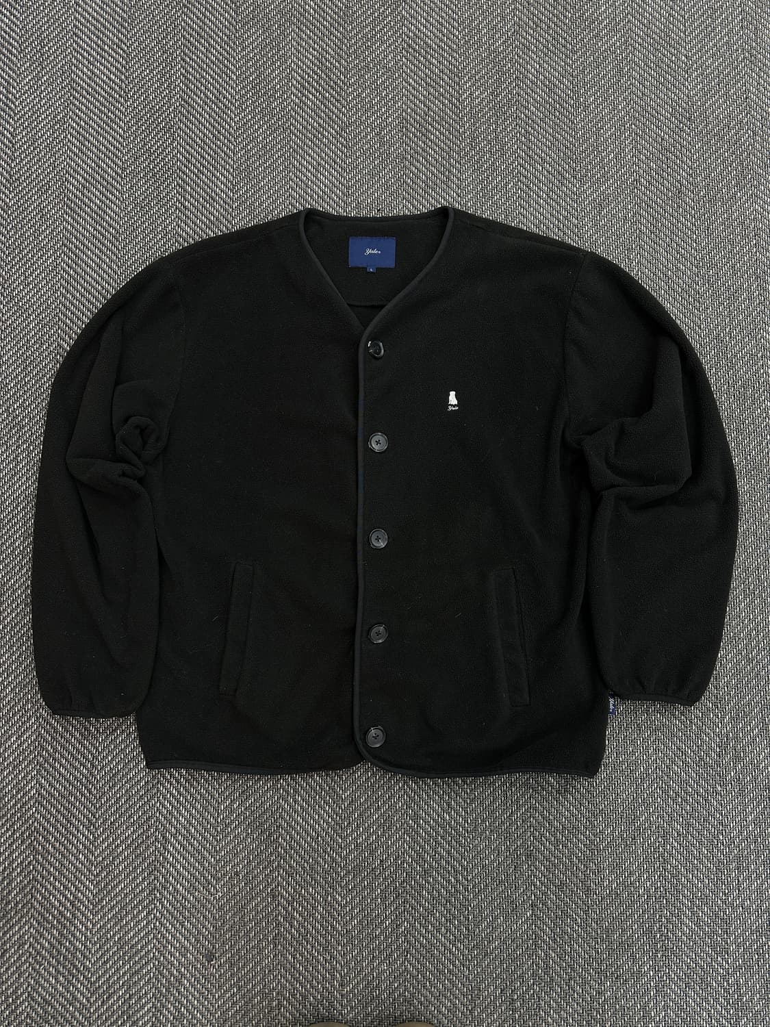 예일 후리스 가디건 블랙 상품이미지1