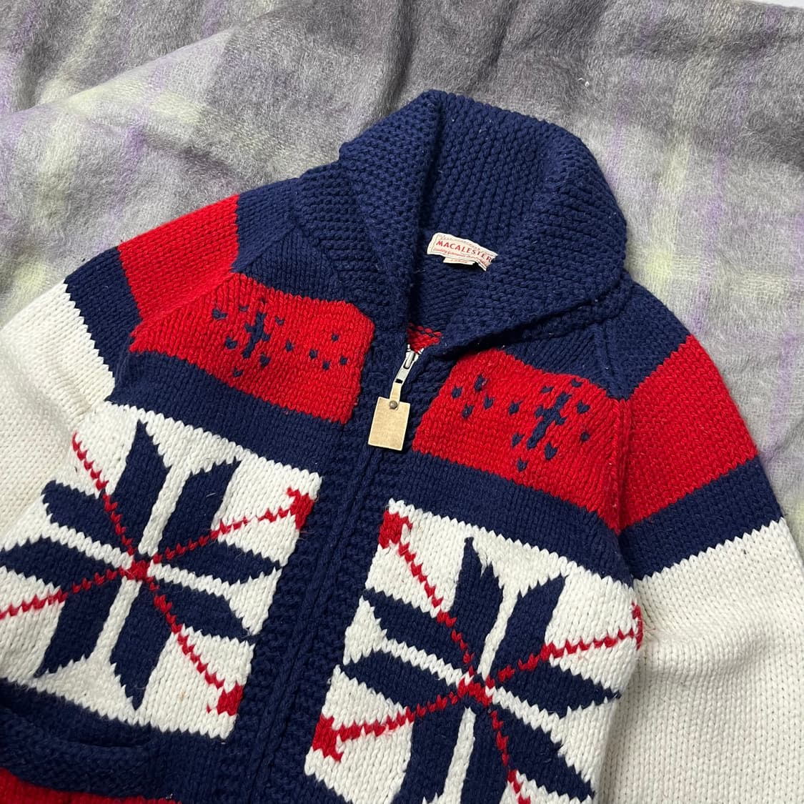 [MACALESTER] 빈티지 노르딕 패턴 집업 코위찬  상품이미지3