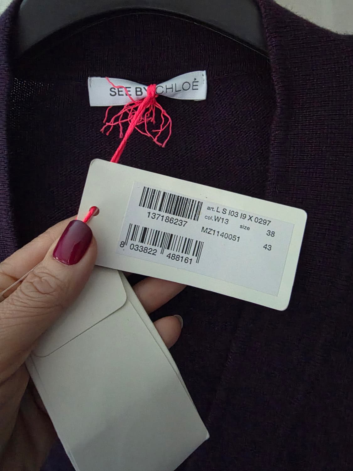 씨바이끌로에 퍼플 가디건 상품이미지8