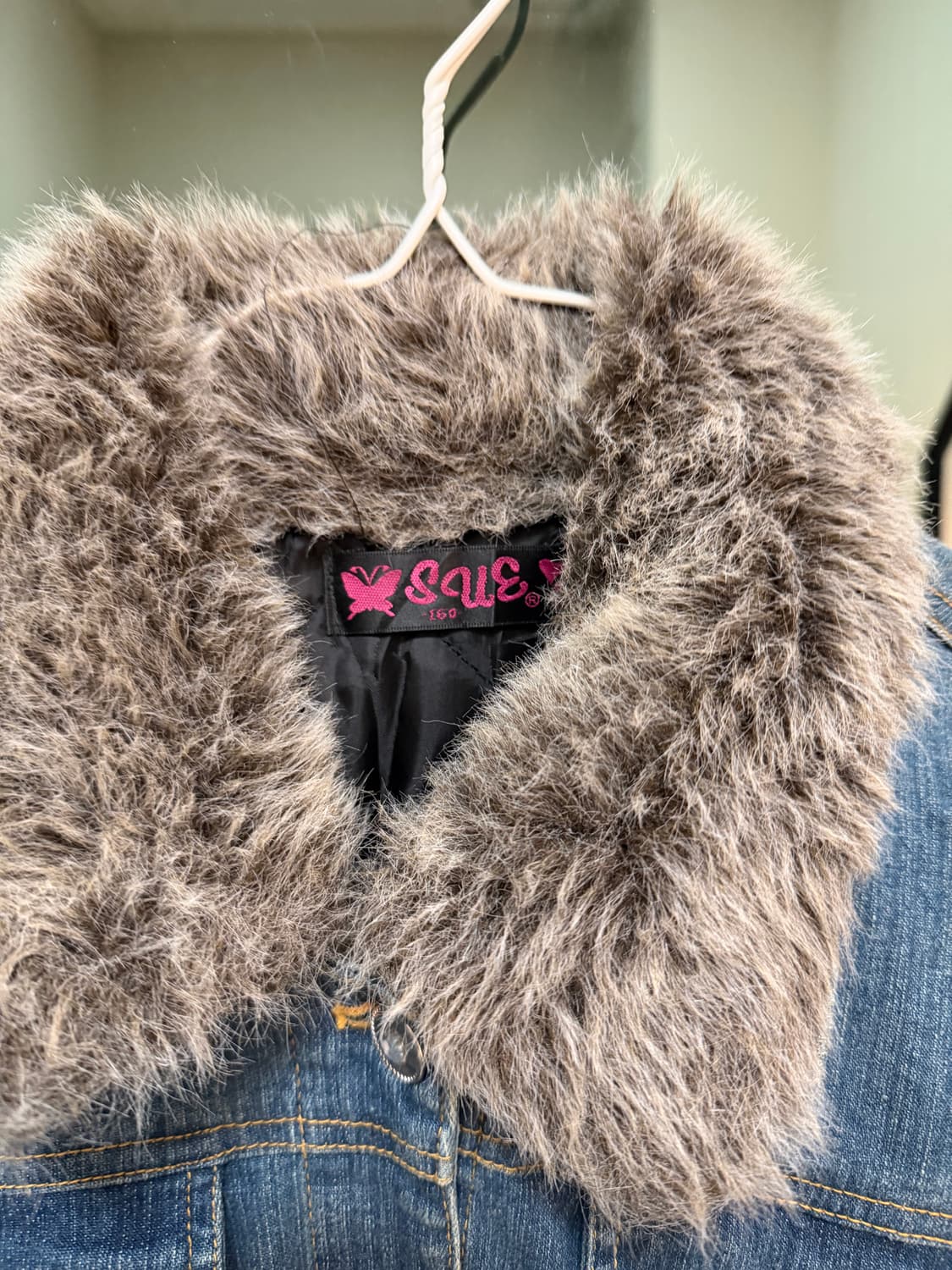 갸루st 퍼 데님 자켓 상품이미지2