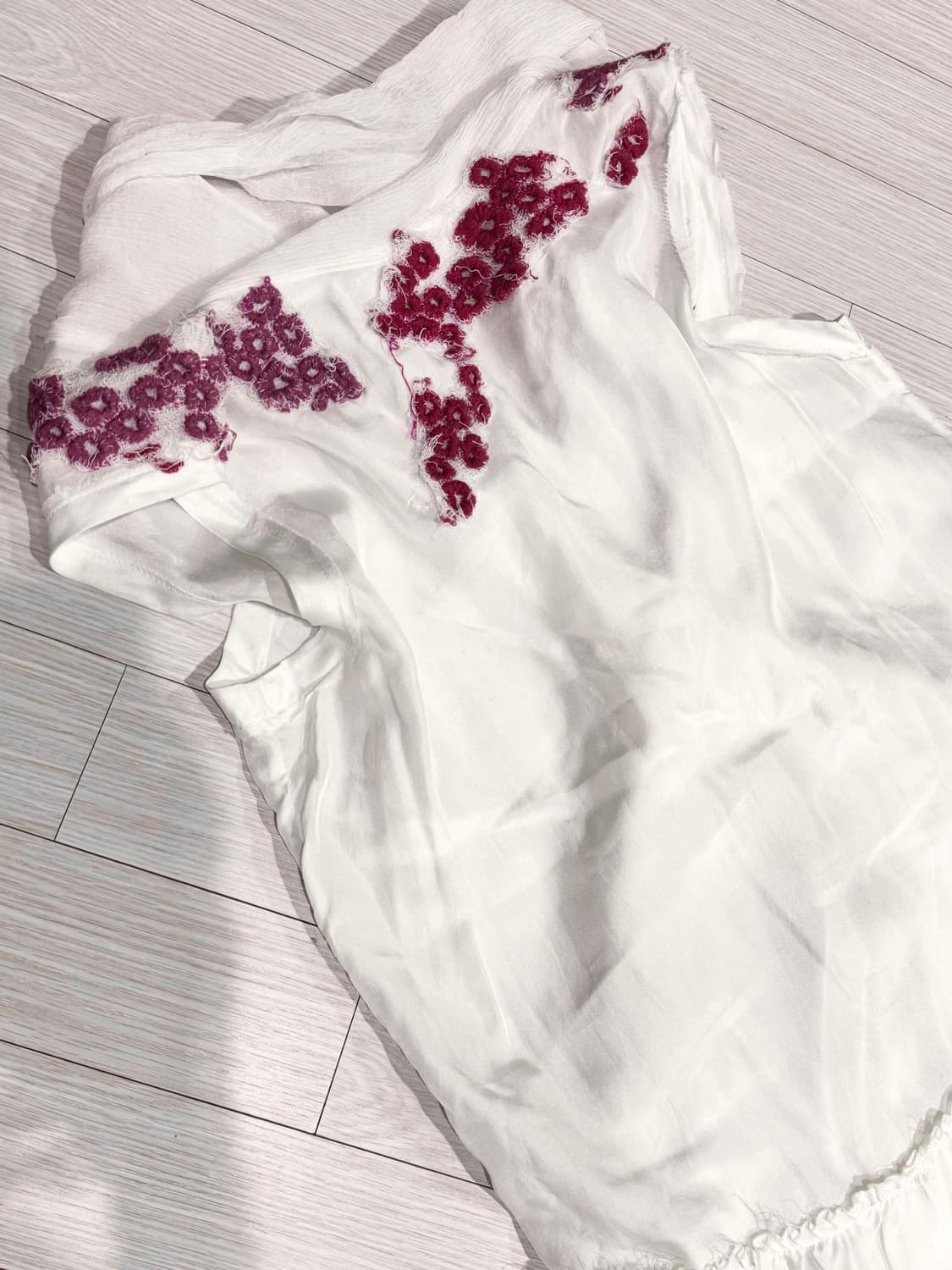 마른55 55 새상품 KOI 런웨이 패션쇼 실크 자수 오간자 원피스 상품이미지10