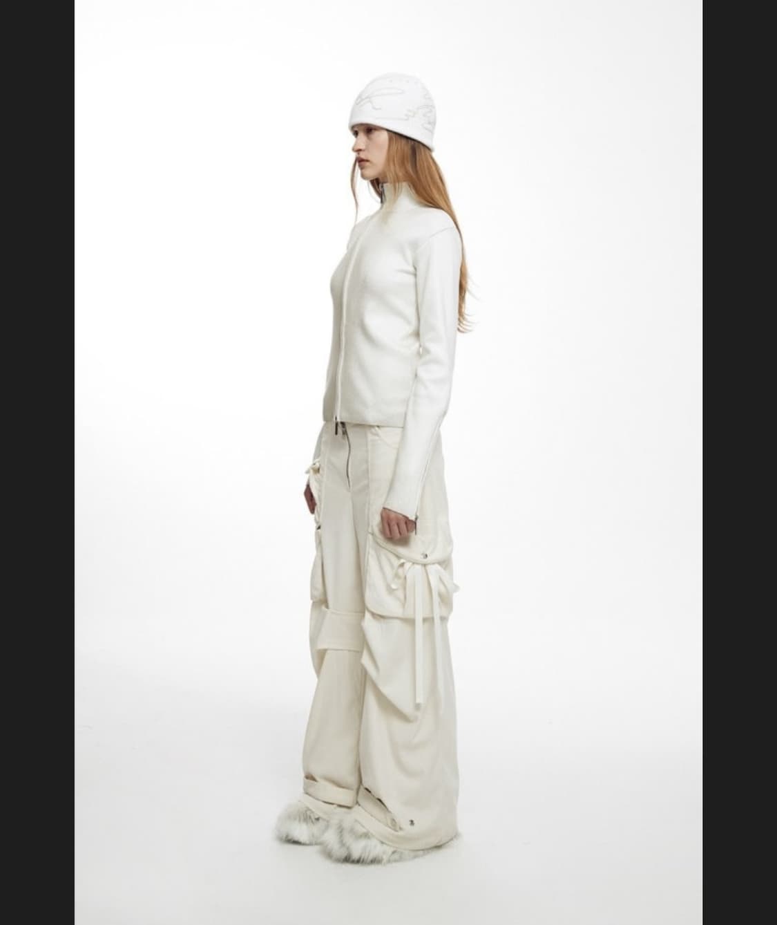 나체 코듀로이 카고 팬츠 화이트 상품이미지2