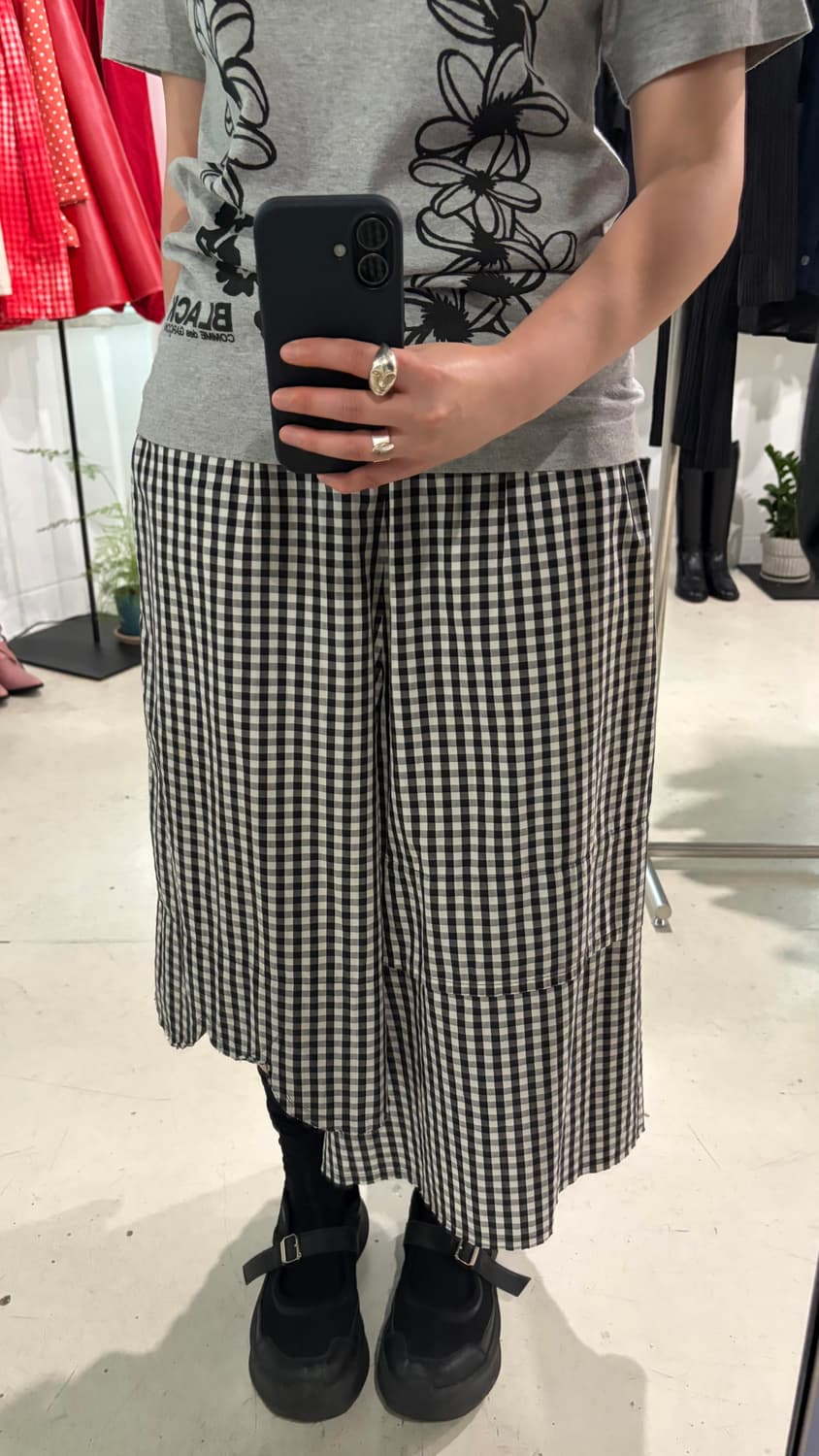 Gingham Check Asymmetry Skirt Pants 상품이미지10