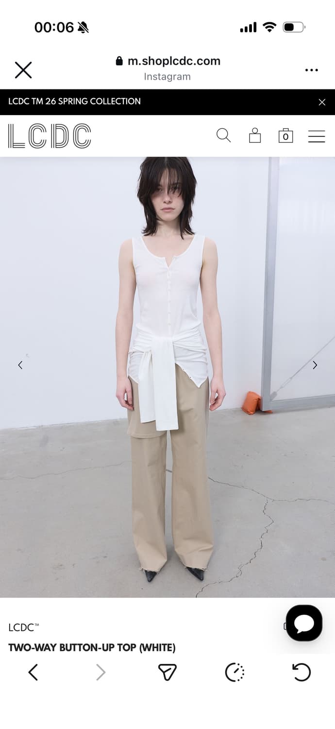 TWO-WAY BUTTON-UP TOP (WHITE) S 상품이미지1