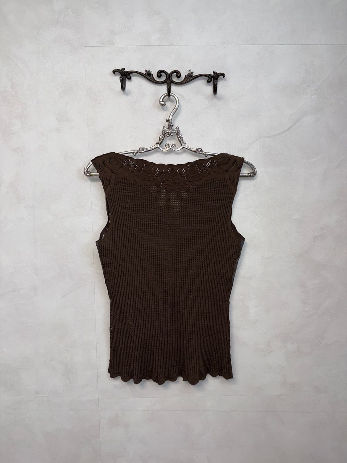 Hiroko Koshino flower mesh pleats 슬리브리스 상품이미지3