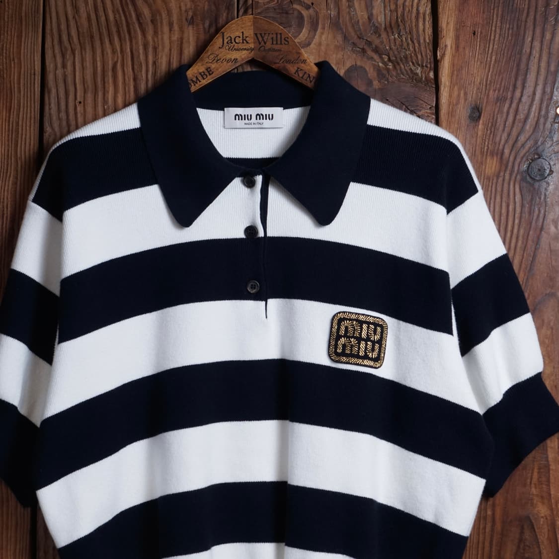 미우미우 코튼 저지 폴로 셔츠 상품이미지4