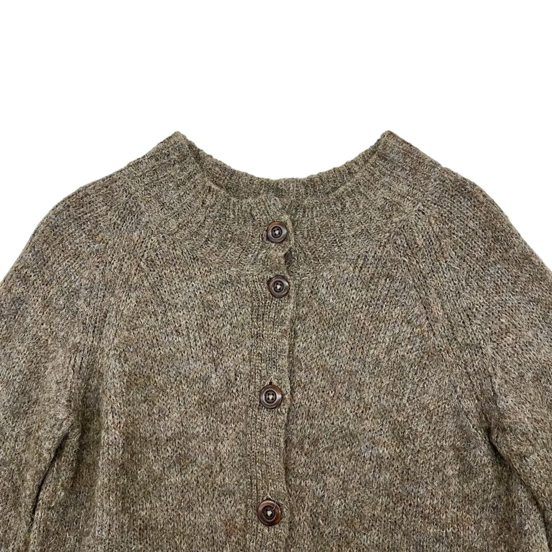 멜란지 카키 모헤어 니트 가디건 상품이미지4