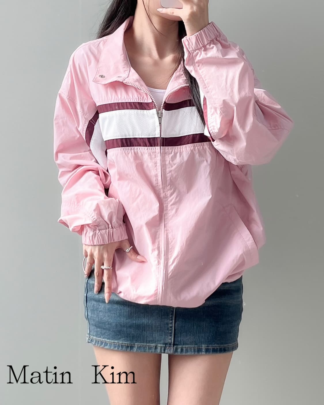 마뗑킴 메쉬 믹스 레이싱 바람막이 상품이미지3