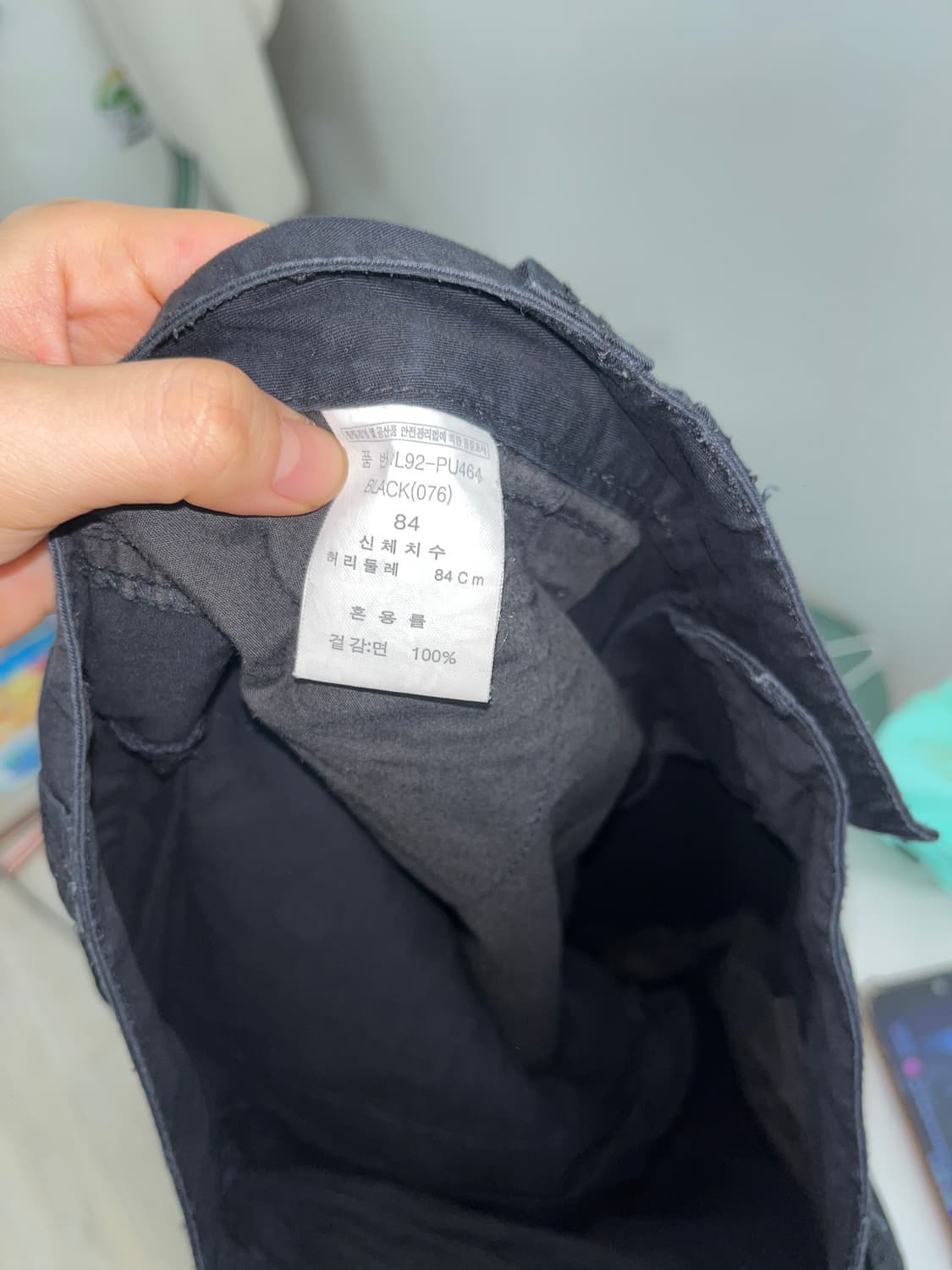 팝걸빈티지 블랙 카고 버뮤다팬츠 상품이미지3