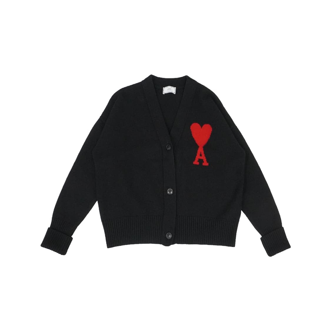아미 H20FK303.018 빅 하트 로고 가디건 블랙  상품이미지1