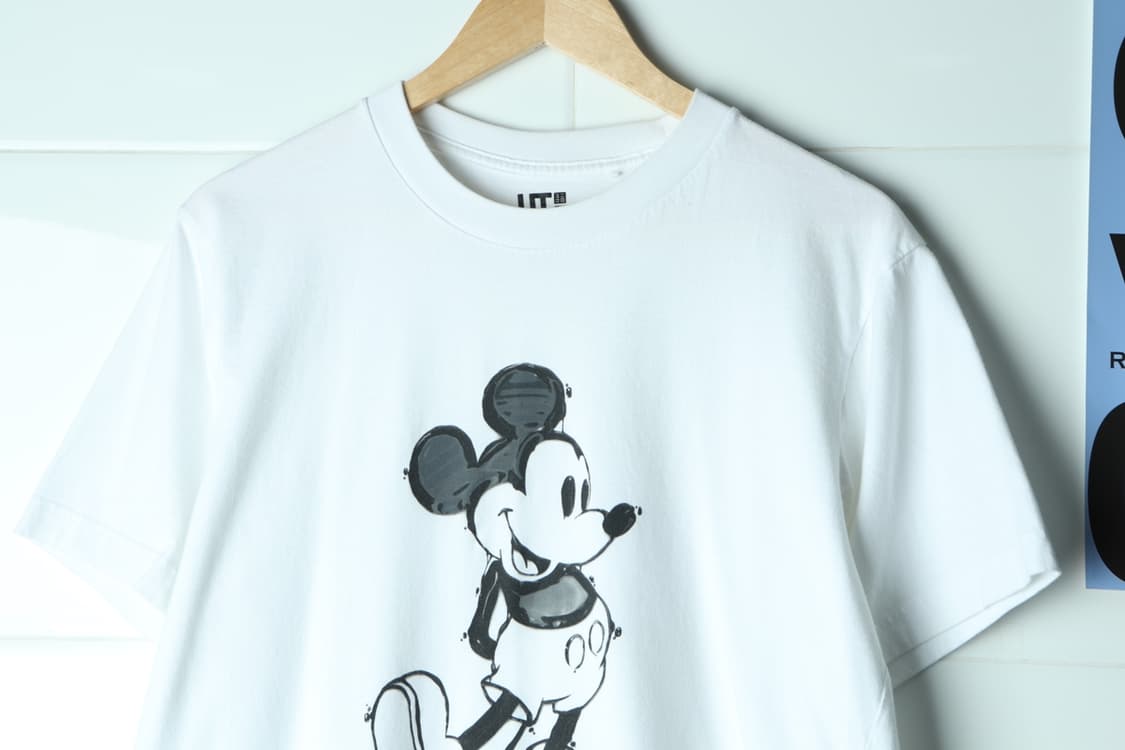 (L-XL) 유니클로 반팔 티셔츠 미키마우스 협업 화이트-H32879 상품이미지3