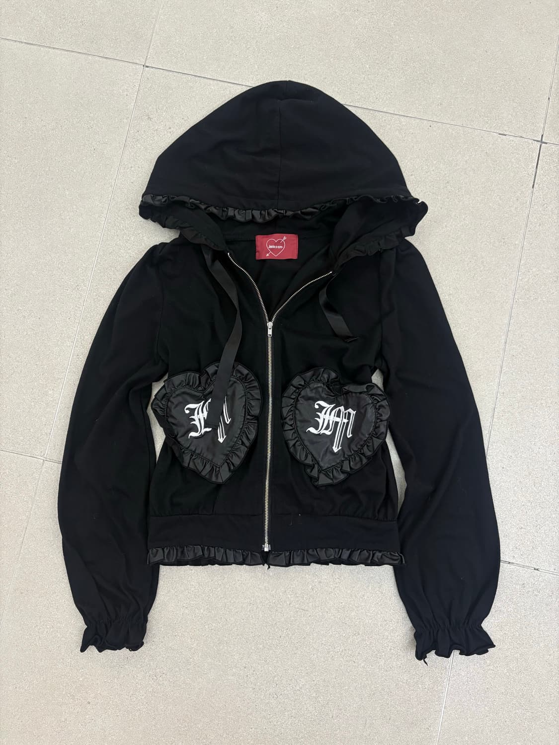 하트 프릴 갸루 후드집업 상품이미지1