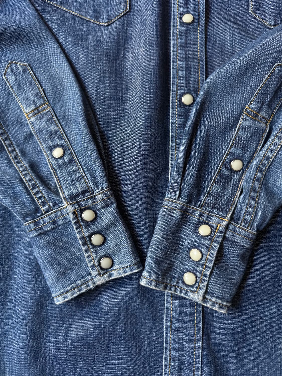 [M]90's 리바이스 빈티지 워싱 버튼다운 데님 웨스턴 셔츠 상품이미지4
