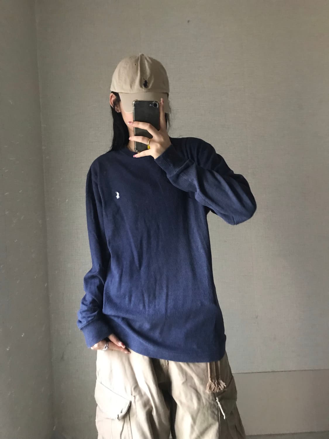 폴로 네이비 와플 롱슬리브 상품이미지4