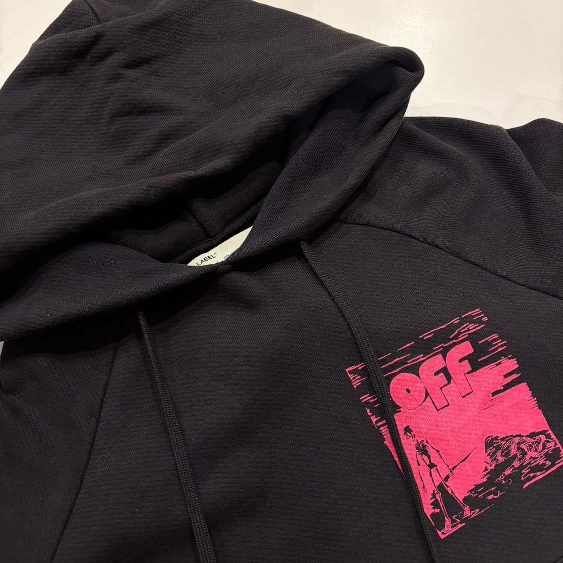 [S] OFF-WHITE 스켈레톤 오프화이트 블랙 더블 후드티 C958 상품이미지3