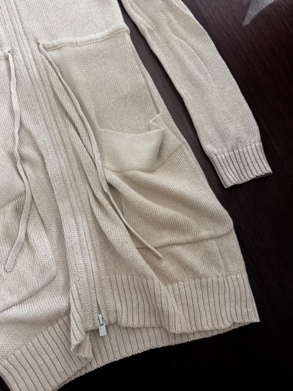 띠어리 슬림 후드 롱 가디건 상품이미지3