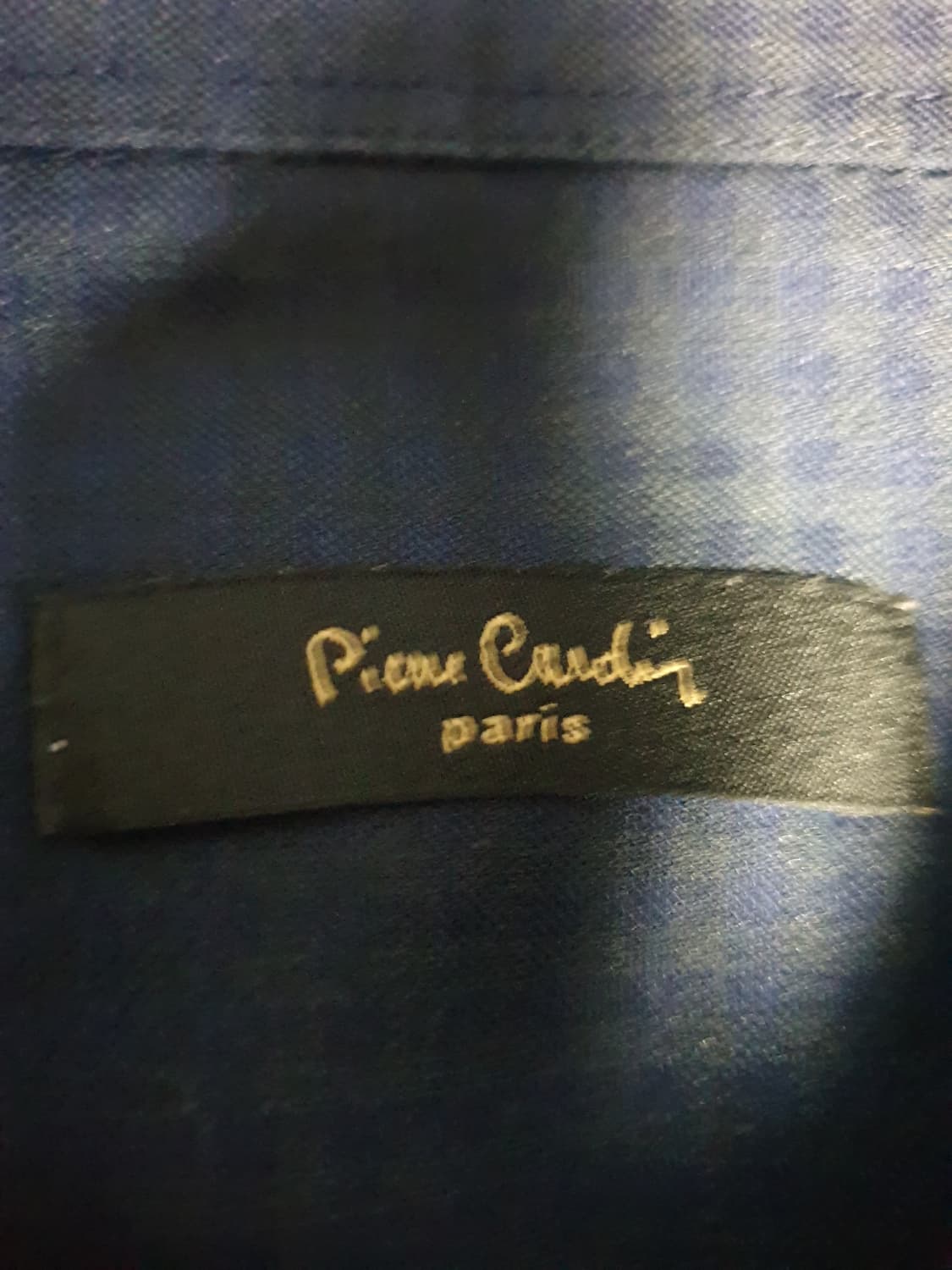 (빈티지) 피에르가르뎅 파리 리넨 마이크로체크 긴팔셔츠 네이비 (100) 상품이미지4