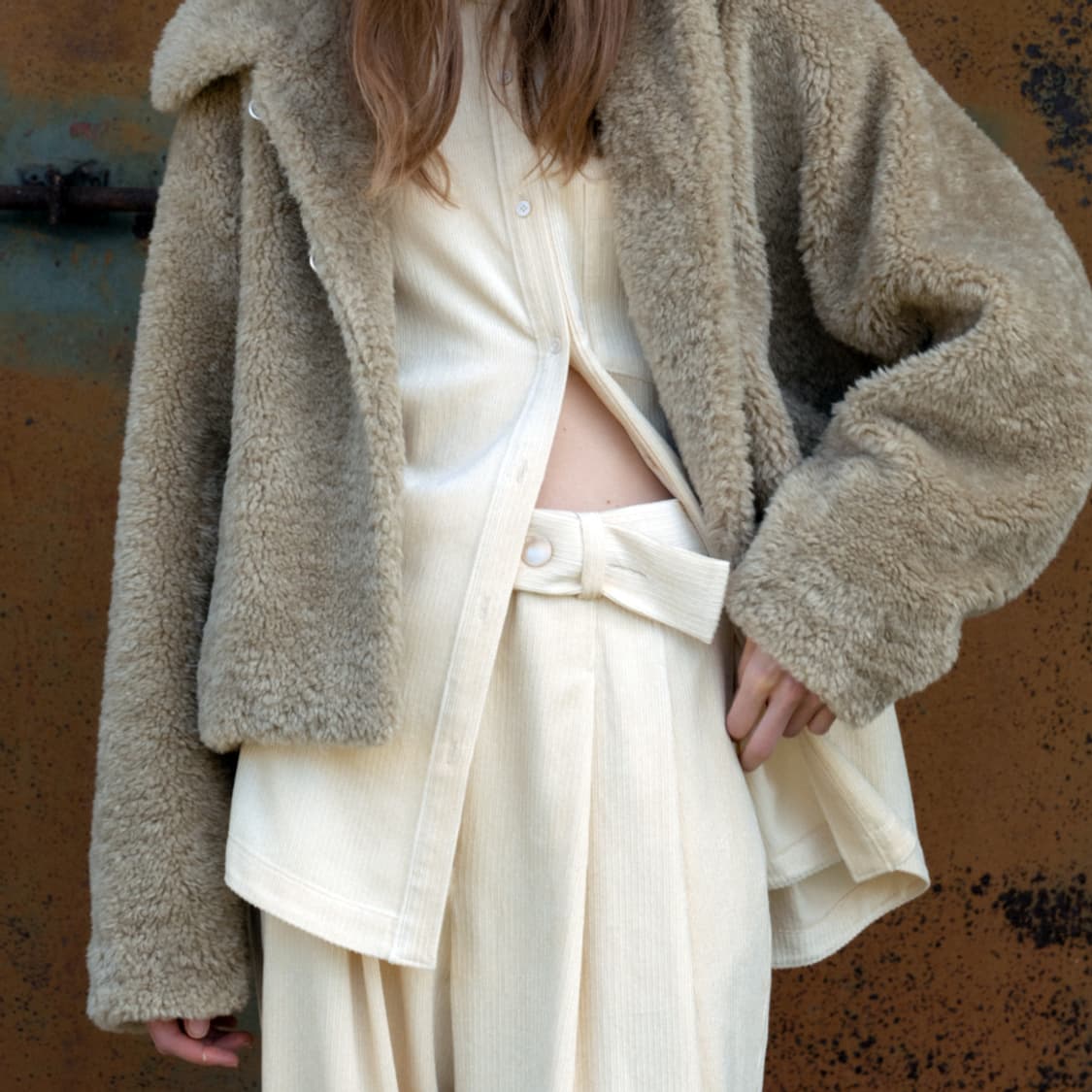 레이스(RRACE) 코듀로이 라인 와이드팬츠 55 새상품 상품이미지2