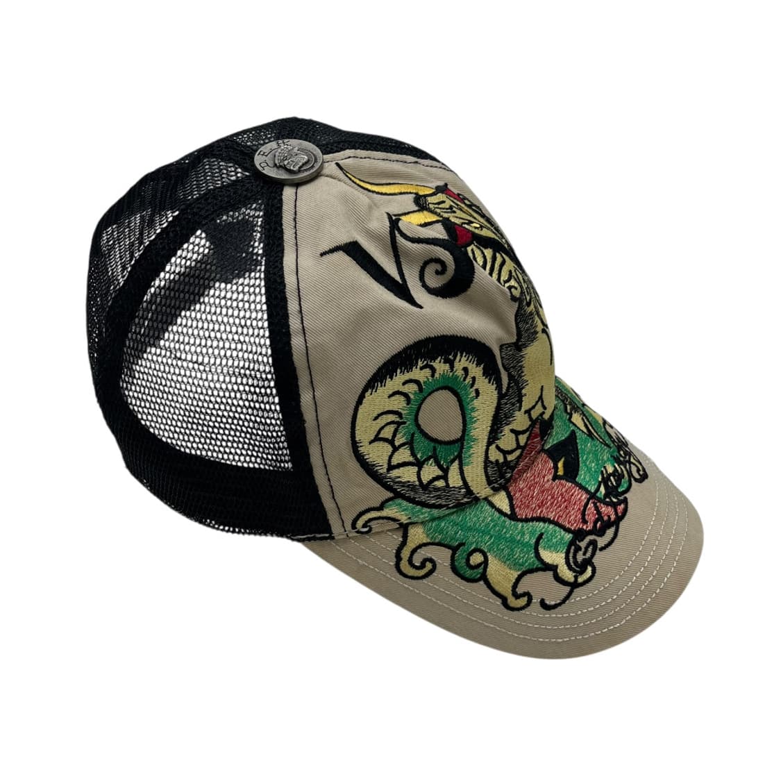 에드하디 y2k 타투 자수 베이지 메쉬캡 상품이미지6