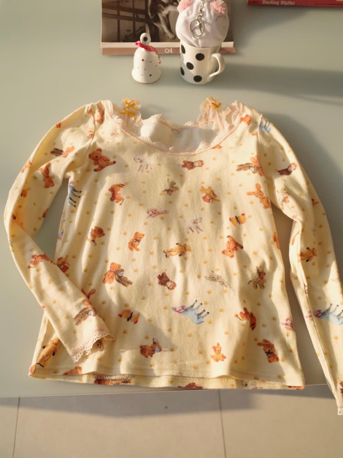 Lace printed top 상품이미지5