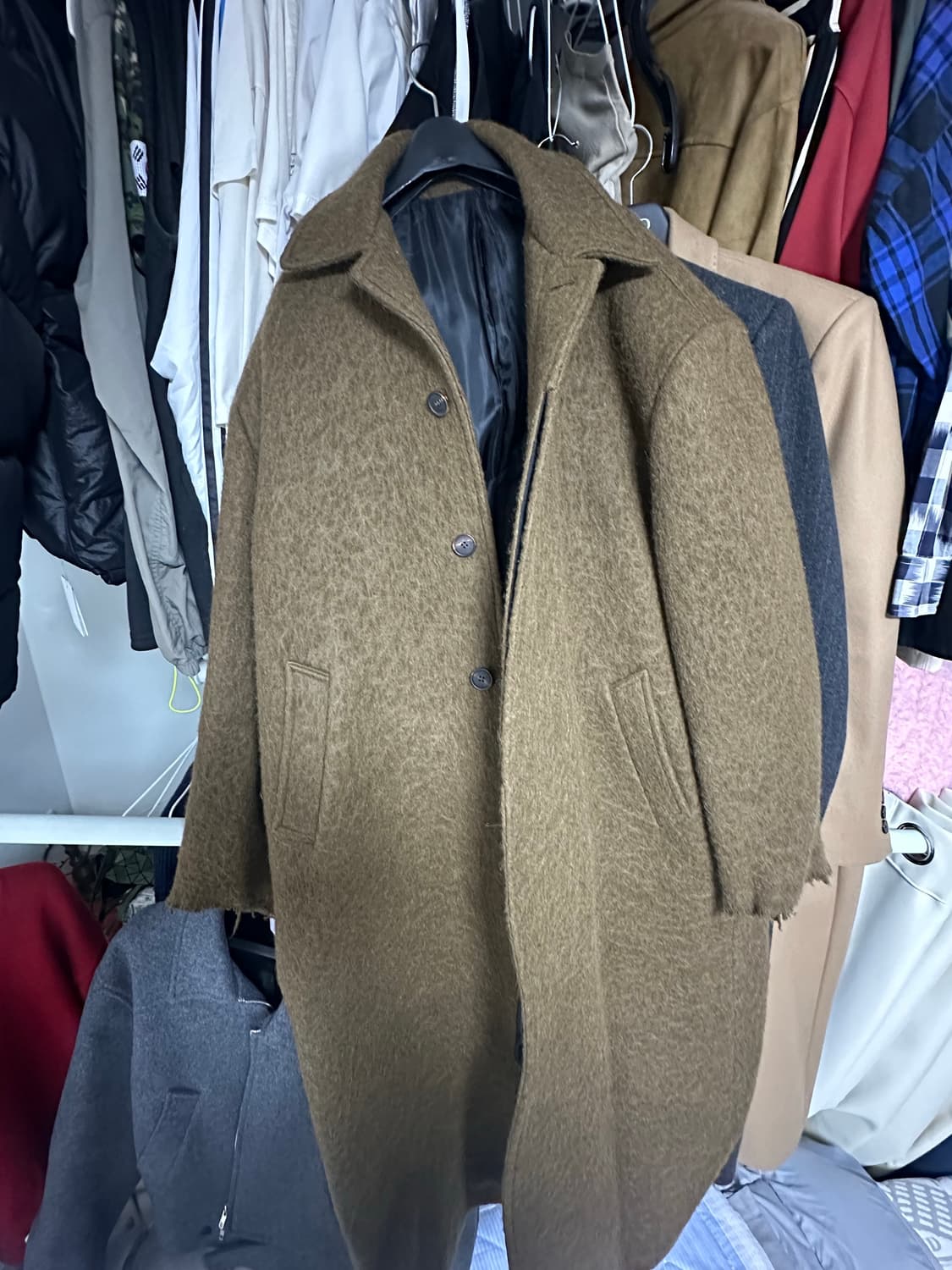 Stu 프린지 브라운 맥 코트 L사이즈 상품이미지5