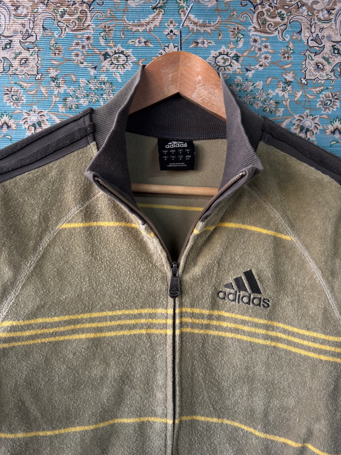 아디다스 카키 스트라이프 트랙탑1614 상품이미지3