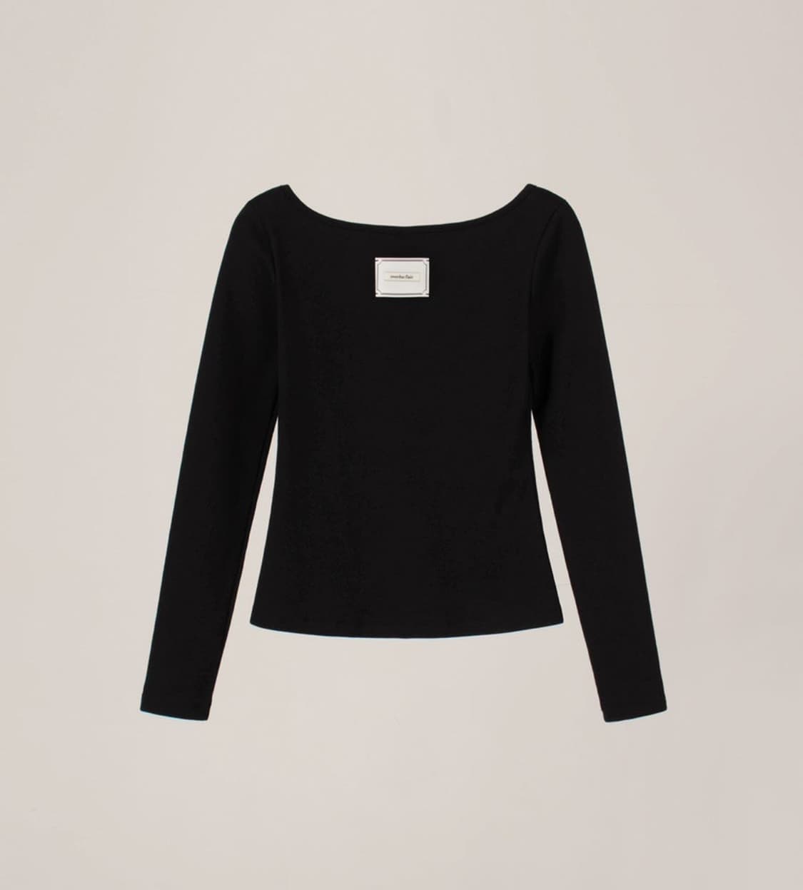 오버듀플레어 스쿱넥 티셔츠 블랙 상품이미지3