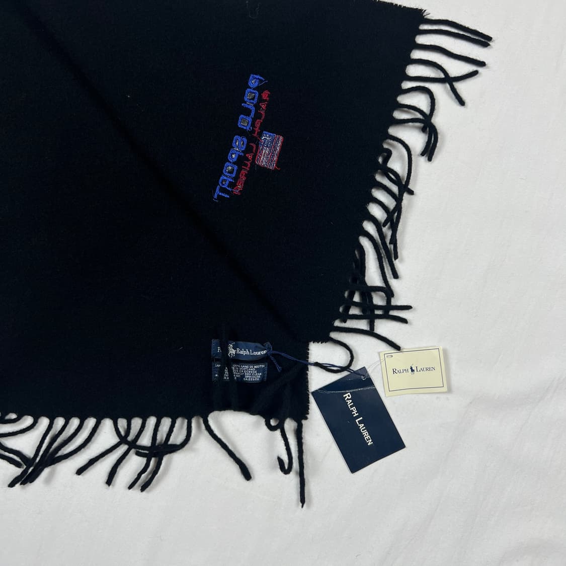 데드스탁 90‘s 폴로랄프로렌 폴로스포츠 로고 머플러 목도리 상품이미지4