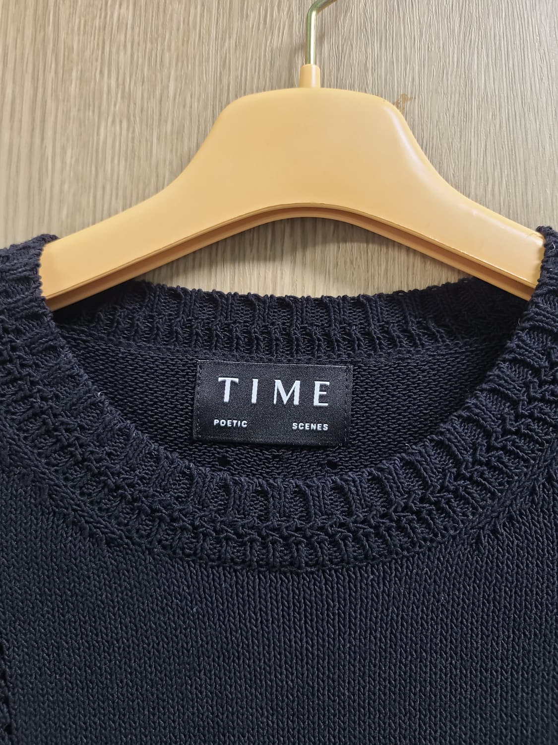 타임 블랙 반팔 니트 상품이미지2