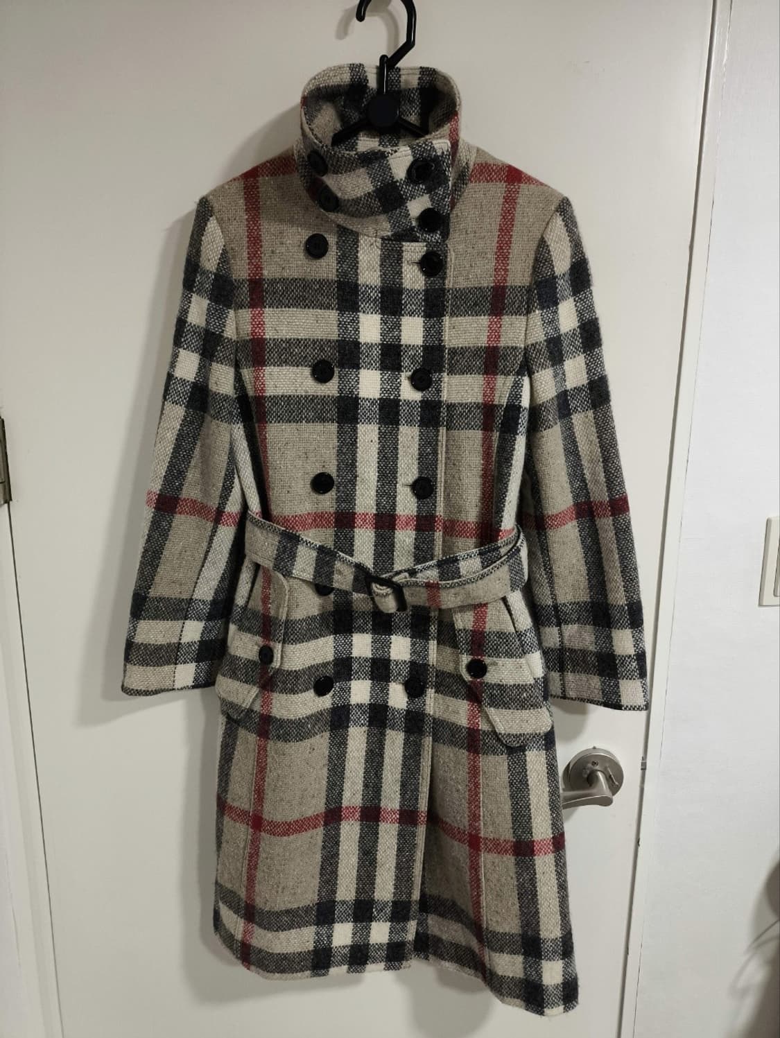 버버리 노바체크 벨티드 울코트 상품이미지1