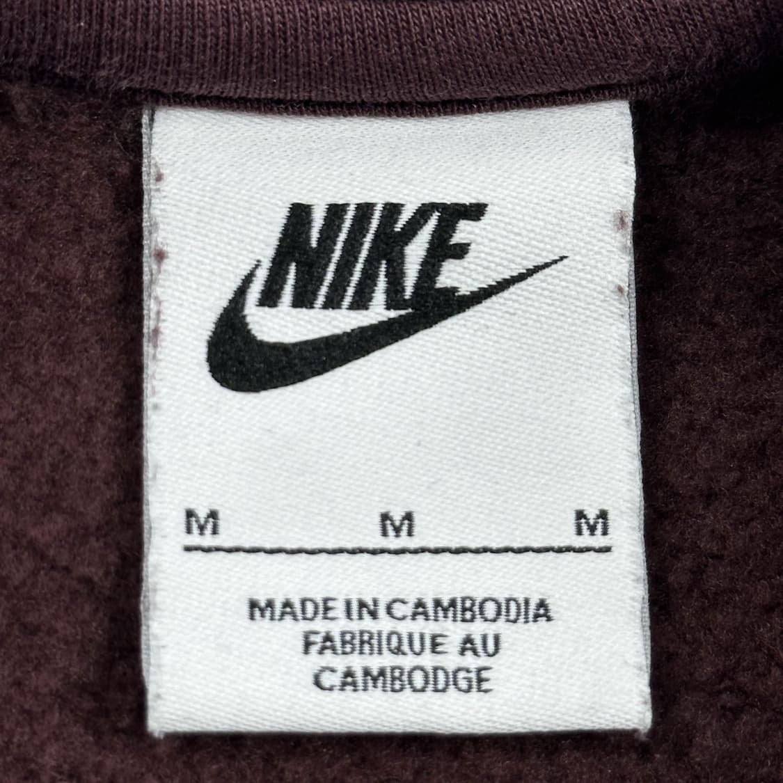 나이키 스우시 키즈 버건디 크롭 맨투맨 (실측 XS 여성추천) 상품이미지4