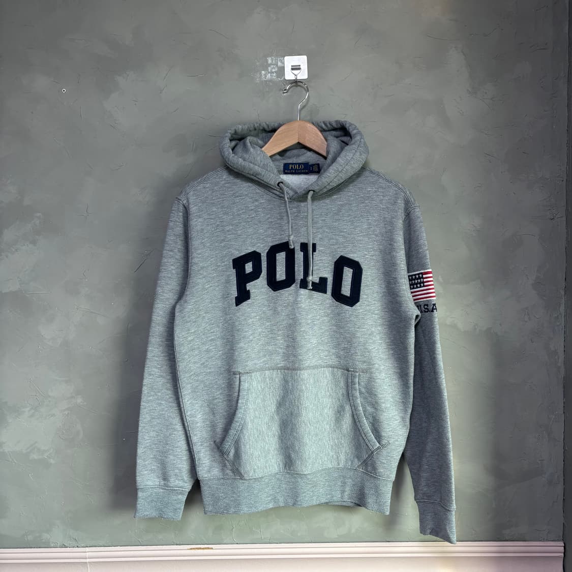 폴로 랄프로렌 빅로고 성조기 후드티 그레이 상품이미지1