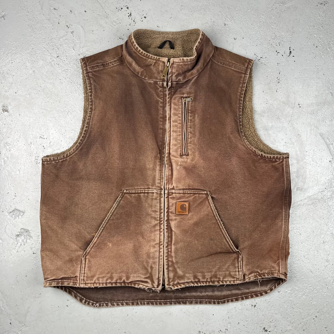 빈티지 칼하트 쉐르파 라인드 베스트 V33DKB 상품이미지2